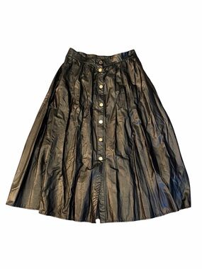 Zara Midi Black Faux Leather Skirt